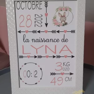 Cadre décoration naissance