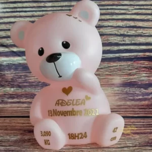 Veilleuse " Petit ourson naissance coeur "