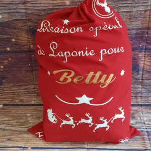 Hotte de Noël " Livraison spécial de Laponie + prénom "