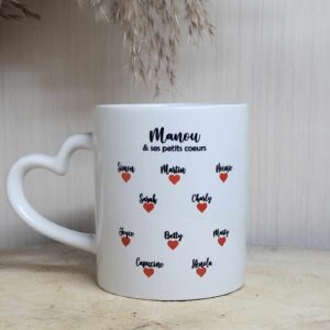 Mug Prénom et ses petits coeurs
