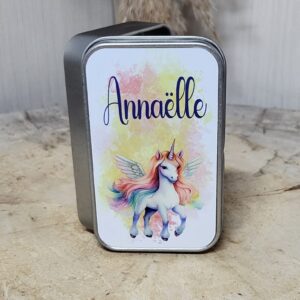 Boite à bon point " La licorne ailée aquarelle "