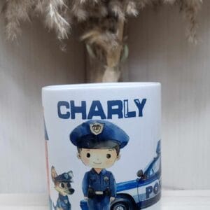 Tirelire Enfant Policier & Son Chien